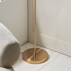 120621 Ashcroft Ribbed Floor Lamp Brushed Aged Brass Plate & Clear Ribbed Glass