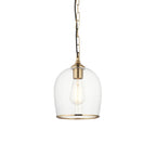 120624 Ashcroft Pendant Brushed Aged Brass Plate & Clear Glass