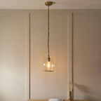 120624 Ashcroft Pendant Brushed Aged Brass Plate & Clear Glass