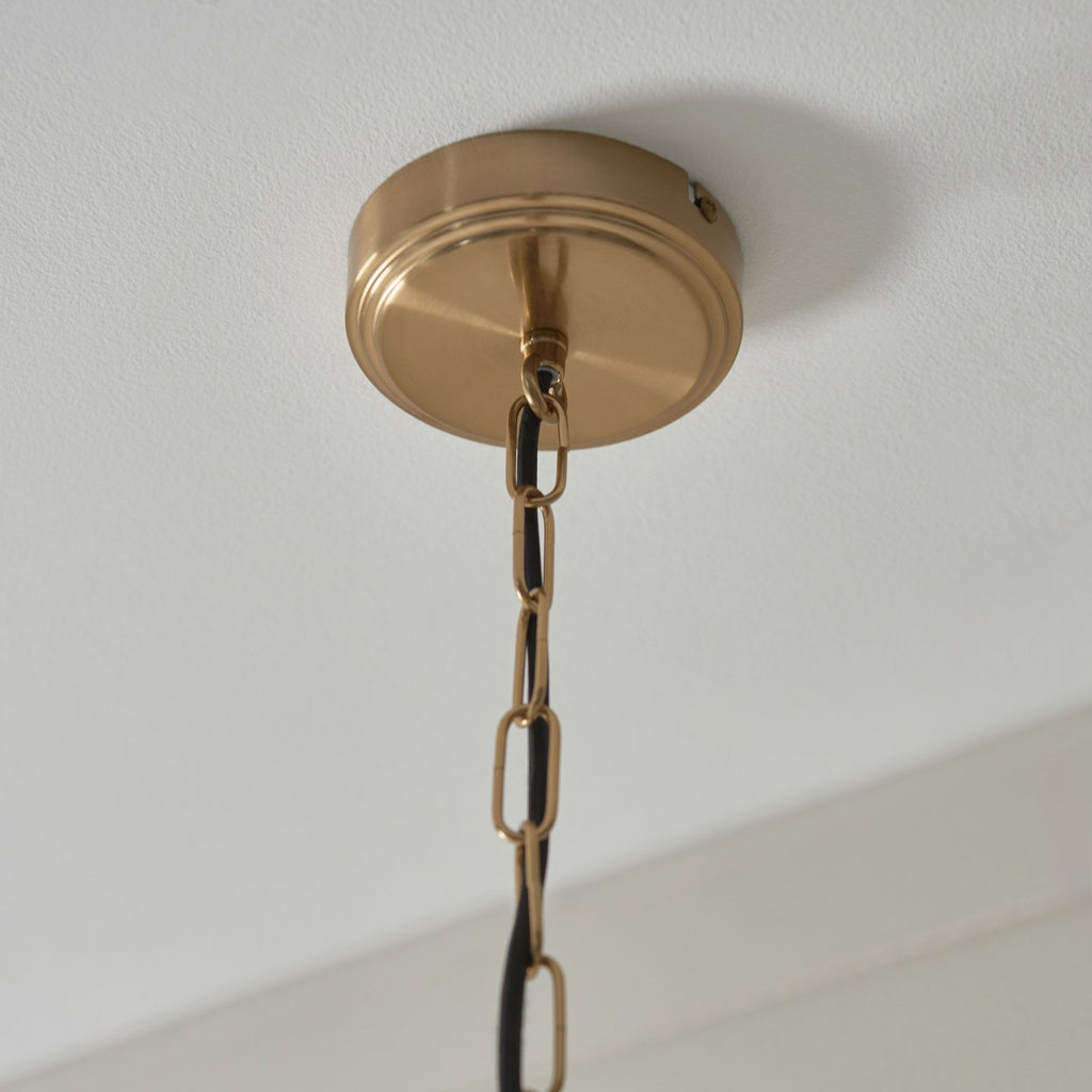 120624 Ashcroft Pendant Brushed Aged Brass Plate & Clear Glass