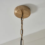 120624 Ashcroft Pendant Brushed Aged Brass Plate & Clear Glass