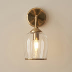 120626 Ashcroft Wall Light Brushed Aged Brass Plate & Clear Glass
