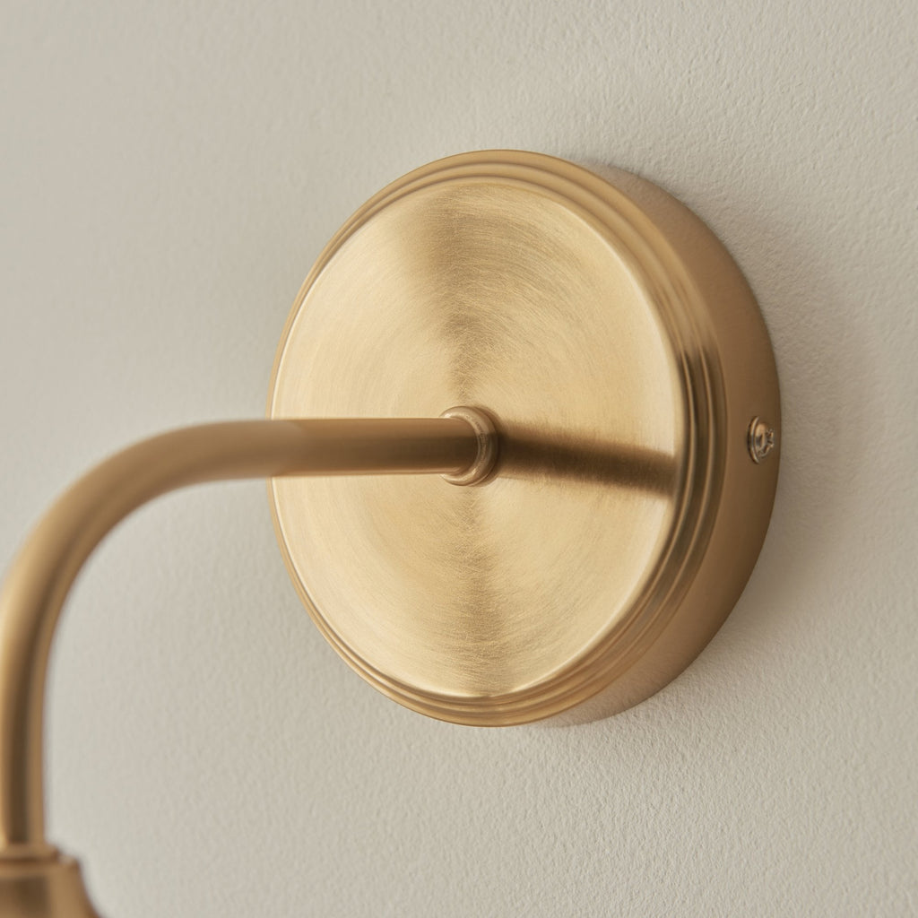 120626 Ashcroft Wall Light Brushed Aged Brass Plate & Clear Glass