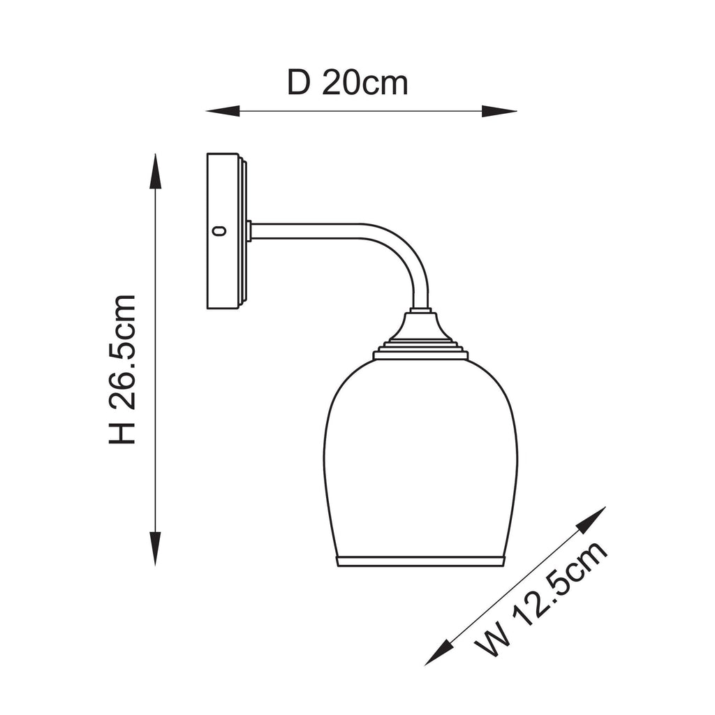120626 Ashcroft Wall Light Brushed Aged Brass Plate & Clear Glass