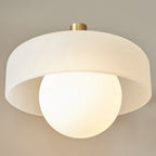 120630 Boss Wall Light Brushed Aged Brass Plate With Frosted & Opal Glass