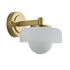 120630 Boss Wall Light Brushed Aged Brass Plate With Frosted & Opal Glass