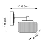 120633 Stamford Wall Light Brushed Aged Brass Plate & Clear Ribbed Glass
