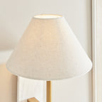 120638 Faro Wall Light White Volakas Marble & Vintage Brass With Natural Linen