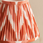120755 Rise & Zigzag 16cm Table Lamp Antique Bronze Plate & Apricot Orange Fabric