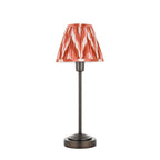 120755 Rise & Zigzag 16cm Table Lamp Antique Bronze Plate & Apricot Orange Fabric