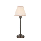 120938 Rise & Ivy 16cm Table Lamp Antique Bronze Plate & Vintage White Fabric