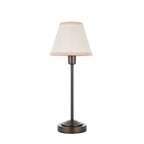 120938 Rise & Ivy 16cm Table Lamp Antique Bronze Plate & Vintage White Fabric
