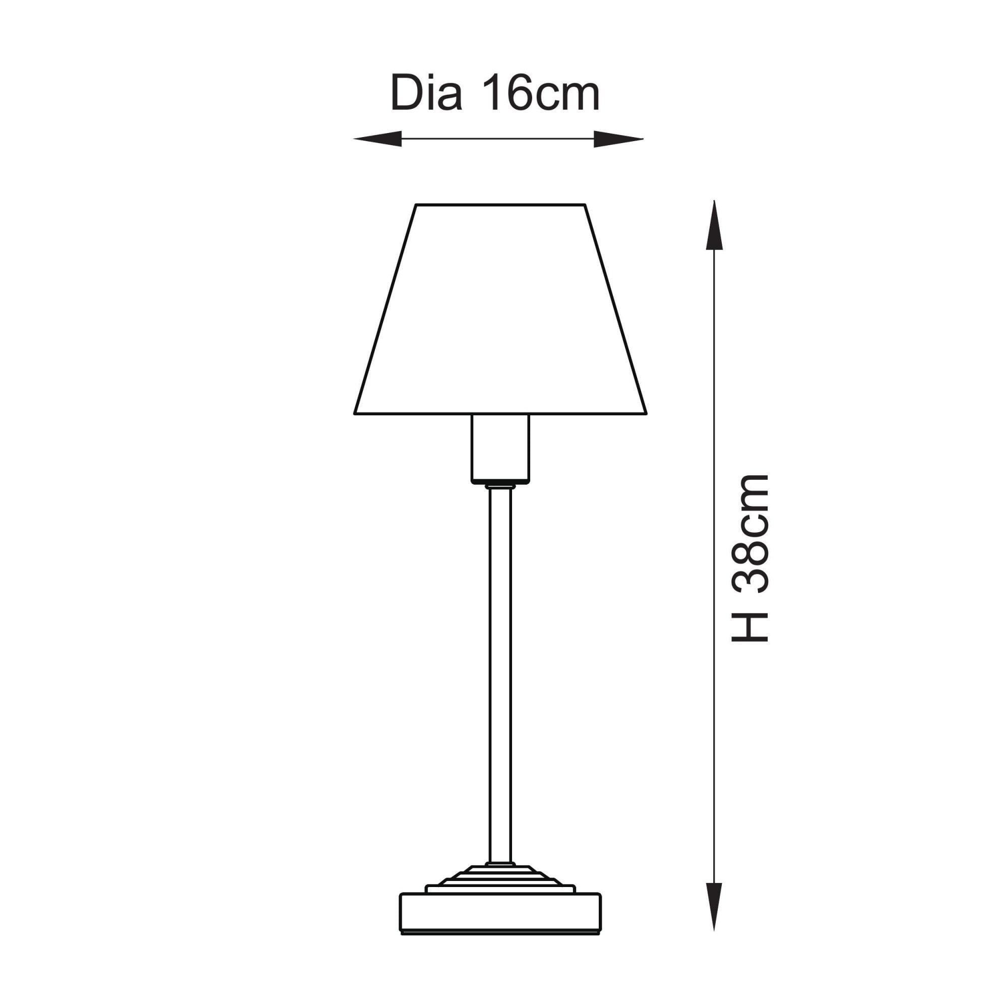 120938 Rise & Ivy 16cm Table Lamp Antique Bronze Plate & Vintage White Fabric