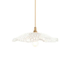 121004 Eltham & Orchid Pendant Clear Glass & Brushed Aged Brass With Natural Braided Cable