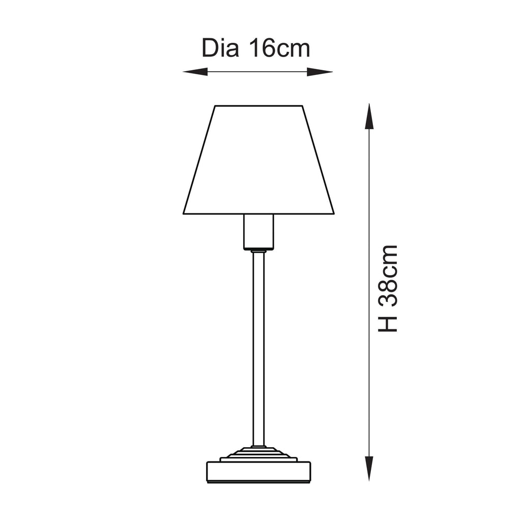121006 Rise & Ikat 16cm Table Lamp Antique Bronze Plate & Neutral Print Fabric