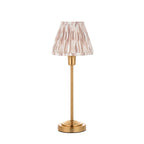 121014 Rise & Ikat 16cm Table Lamp Vintage Brass Finish & Neutral Print Fabric