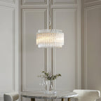 114214 3 Light Pendant Brushed Aged Brass Plate & Clear Glass