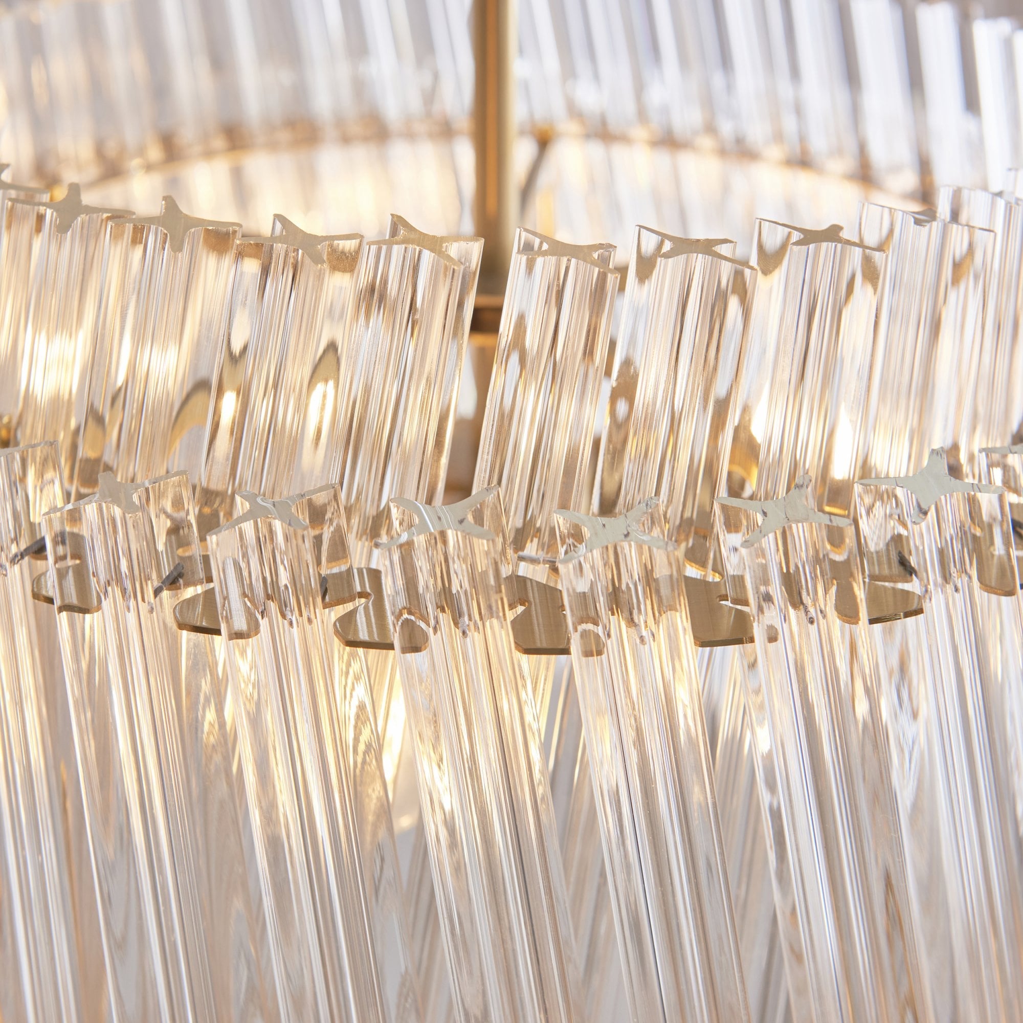 114214 3 Light Pendant Brushed Aged Brass Plate & Clear Glass