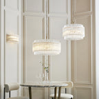 114214 3 Light Pendant Brushed Aged Brass Plate & Clear Glass