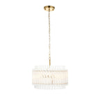 114214 3 Light Pendant Brushed Aged Brass Plate & Clear Glass
