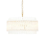 114215 5 Light Pendant Brushed Aged Brass Plate & Clear Glass