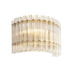 114217 2 Light Wall Light Brushed Aged Brass Plate & Clear Glass