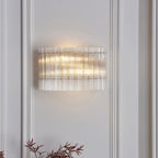 114217 2 Light Wall Light Brushed Aged Brass Plate & Clear Glass
