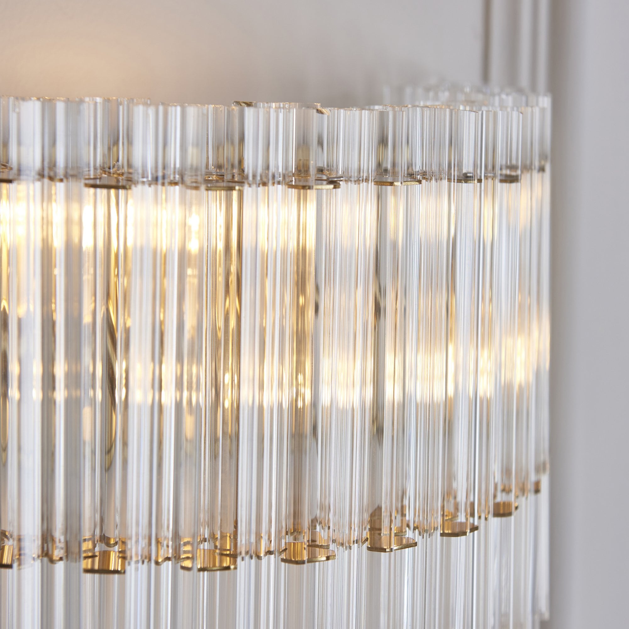 114217 2 Light Wall Light Brushed Aged Brass Plate & Clear Glass