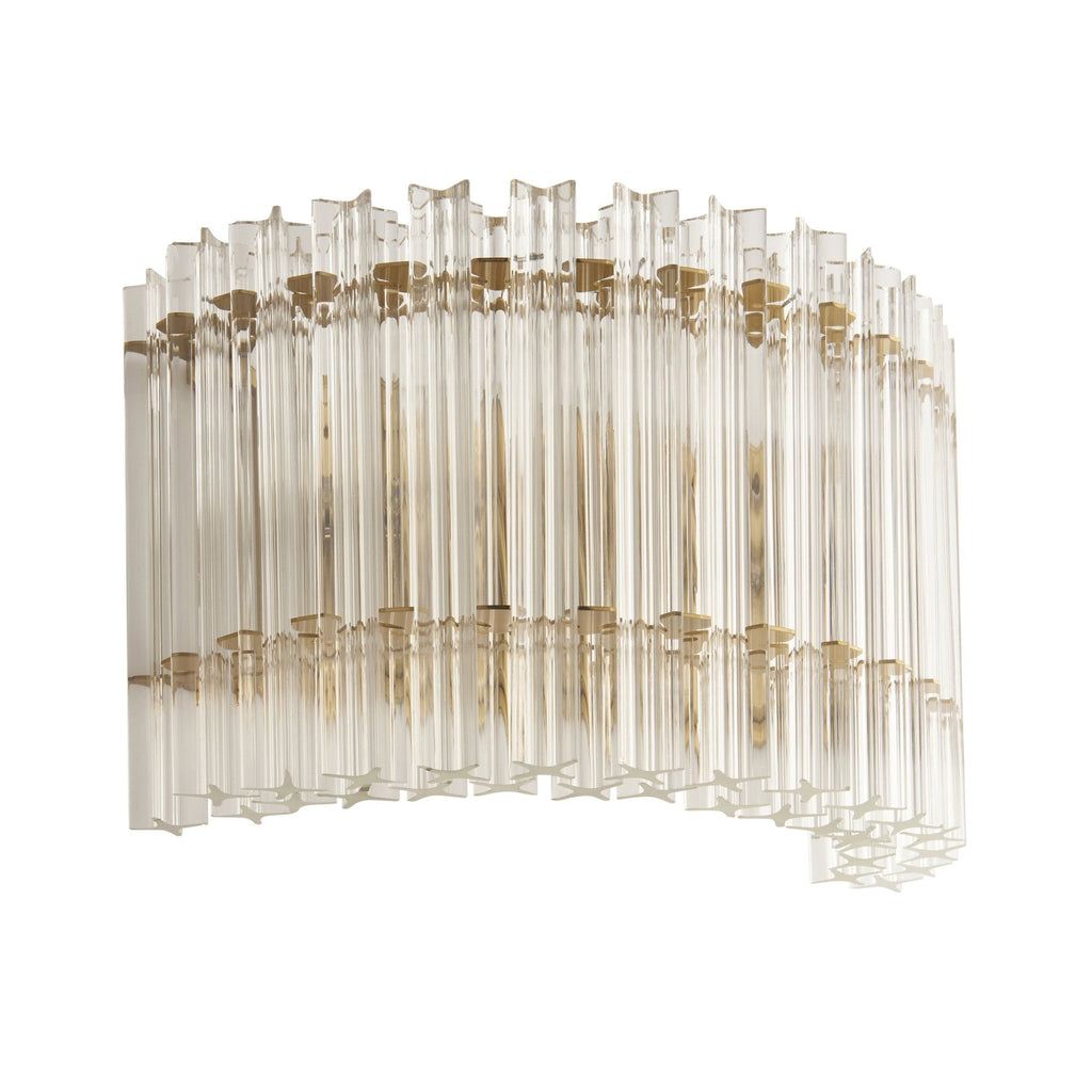 114217 2 Light Wall Light Brushed Aged Brass Plate & Clear Glass