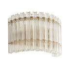 114217 2 Light Wall Light Brushed Aged Brass Plate & Clear Glass