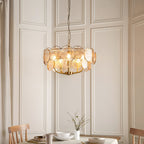 118603 5 Light Pendant Brushed Aged Brass Plate & Handmade Champagne Glass