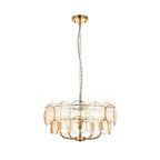 118603 5 Light Pendant Brushed Aged Brass Plate & Handmade Champagne Glass