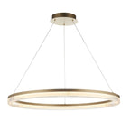 120549 LED Pendant Brushed Gold Plated Finish & Opal Ribbed Acrylic