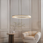 120549 LED Pendant Brushed Gold Plated Finish & Opal Ribbed Acrylic