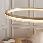 120549 LED Pendant Brushed Gold Plated Finish & Opal Ribbed Acrylic