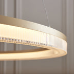 120549 LED Pendant Brushed Gold Plated Finish & Opal Ribbed Acrylic