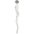 120641 13 Light Pendant Bright Nickel Plate & Clear Glass