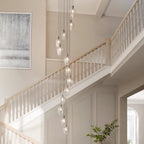 120641 13 Light Pendant Bright Nickel Plate & Clear Glass