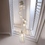 120641 13 Light Pendant Bright Nickel Plate & Clear Glass