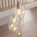 120641 13 Light Pendant Bright Nickel Plate & Clear Glass