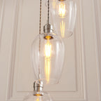 120641 13 Light Pendant Bright Nickel Plate & Clear Glass