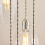 120641 13 Light Pendant Bright Nickel Plate & Clear Glass