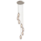 120642 7 Light Pendant Bright Nickel Plate & Clear Glass