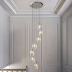 120642 7 Light Pendant Bright Nickel Plate & Clear Glass