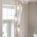 120642 7 Light Pendant Bright Nickel Plate & Clear Glass