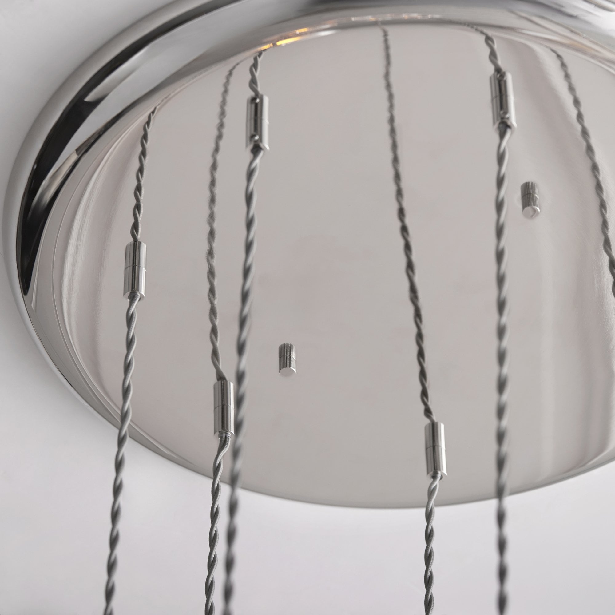 120642 7 Light Pendant Bright Nickel Plate & Clear Glass