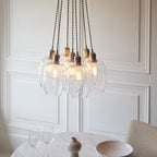120643 7 Light Pendant Bright Nickel Plate & Clear Glass