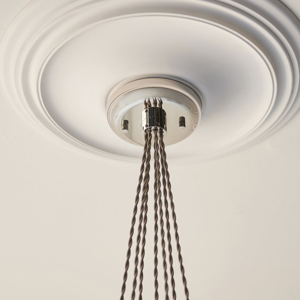 120643 7 Light Pendant Bright Nickel Plate & Clear Glass