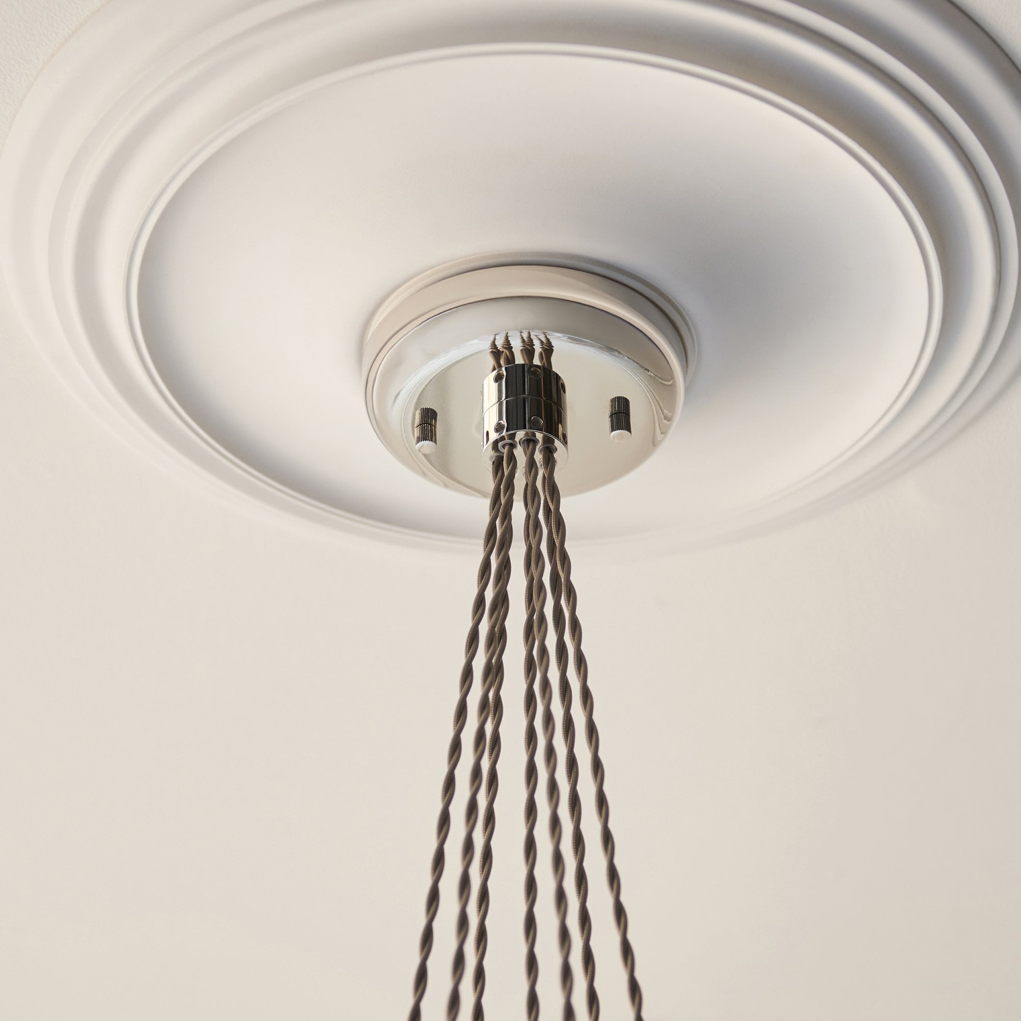 120643 7 Light Pendant Bright Nickel Plate & Clear Glass