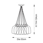 120643 7 Light Pendant Bright Nickel Plate & Clear Glass